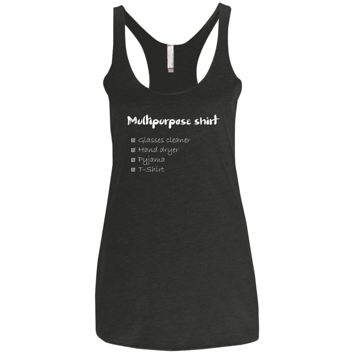 T-Shirts Vintage Black / X-Small Multipurpose Shirt White ink Women's Triblend Racerback Tank