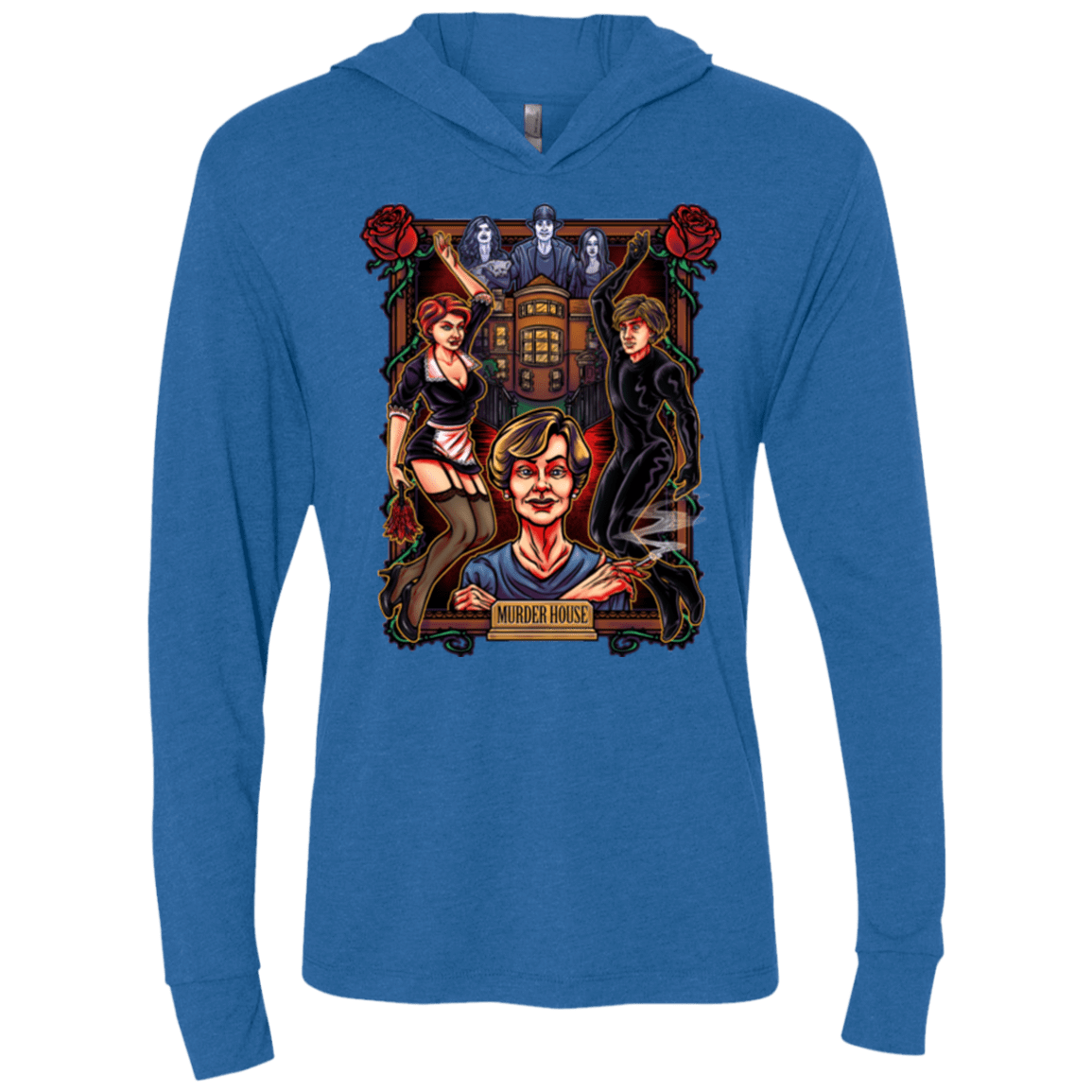 T-Shirts Vintage Royal / X-Small Murder House Triblend Long Sleeve Hoodie Tee