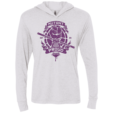 T-Shirts Heather White / X-Small Mutant and Proud Donny Triblend Long Sleeve Hoodie Tee