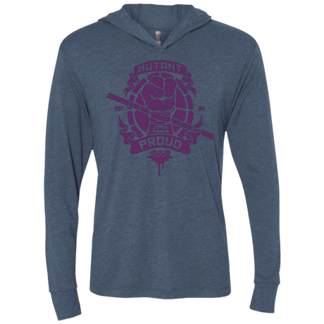 T-Shirts Indigo / X-Small Mutant and Proud Donny Triblend Long Sleeve Hoodie Tee