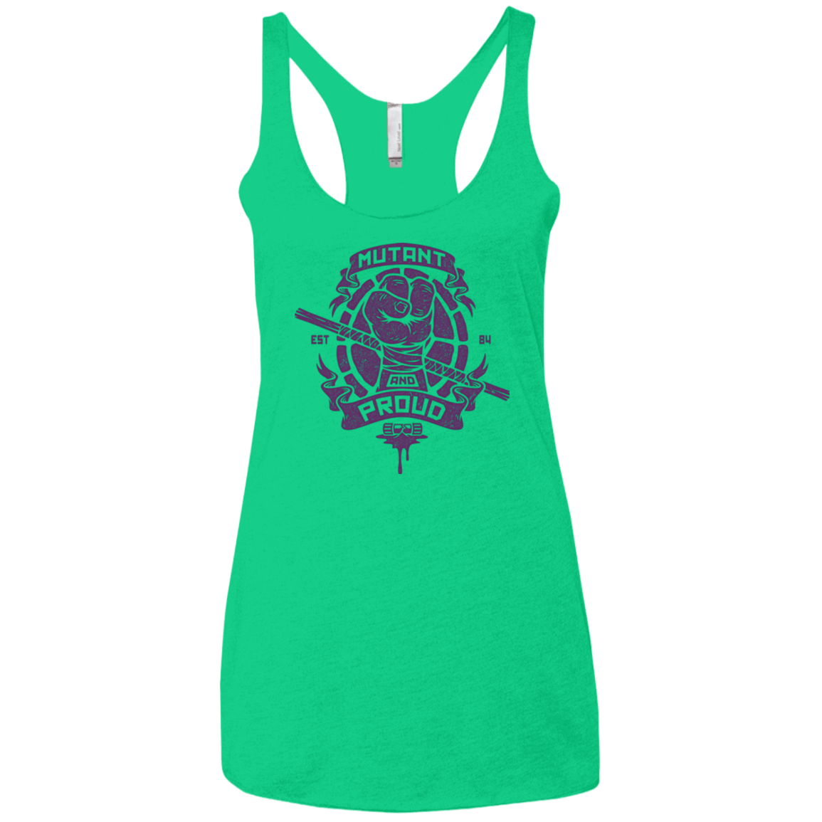 T-Shirts Envy / X-Small Mutant and Proud Donny Women's Triblend Racerback Tank