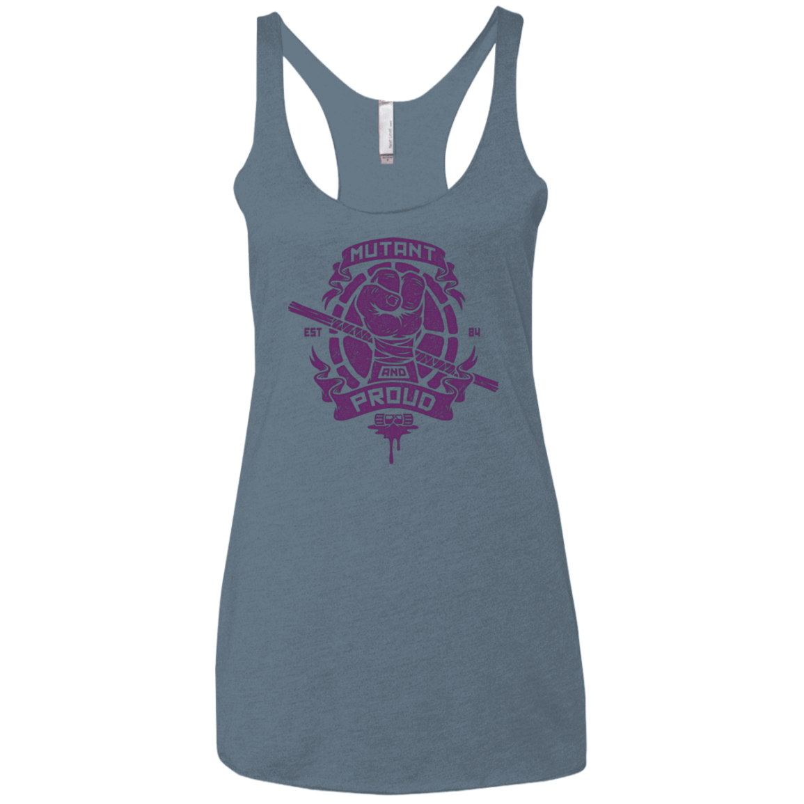 T-Shirts Indigo / X-Small Mutant and Proud Donny Women's Triblend Racerback Tank