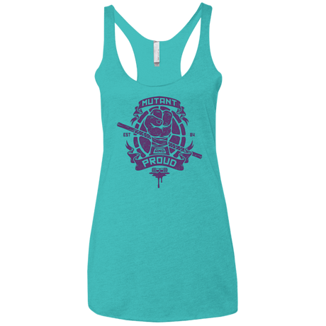 T-Shirts Tahiti Blue / X-Small Mutant and Proud Donny Women's Triblend Racerback Tank