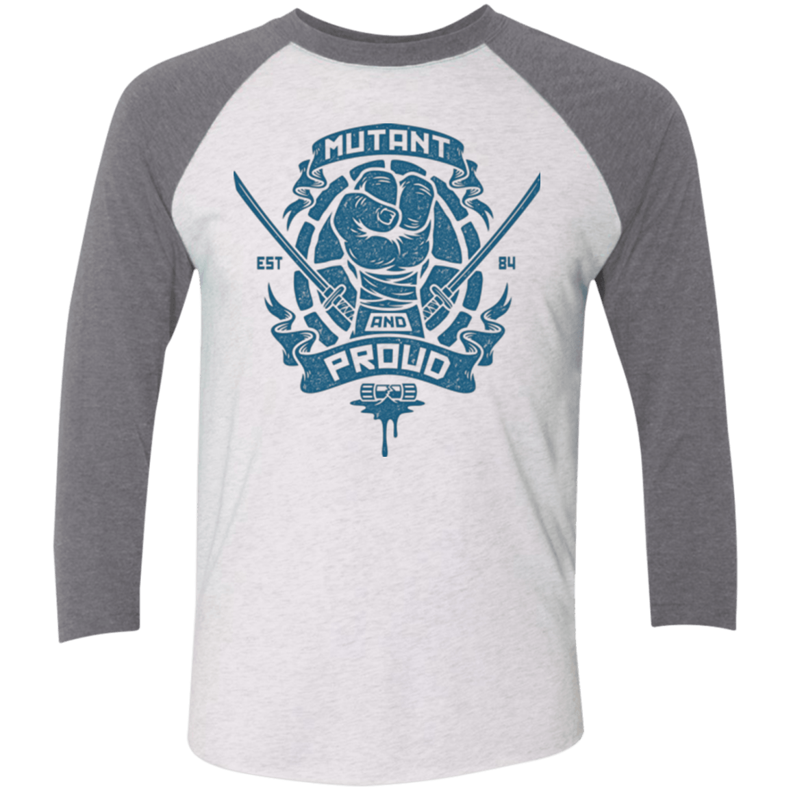 T-Shirts Heather White/Premium Heather / X-Small Mutant and Proud Leo Triblend 3/4 Sleeve