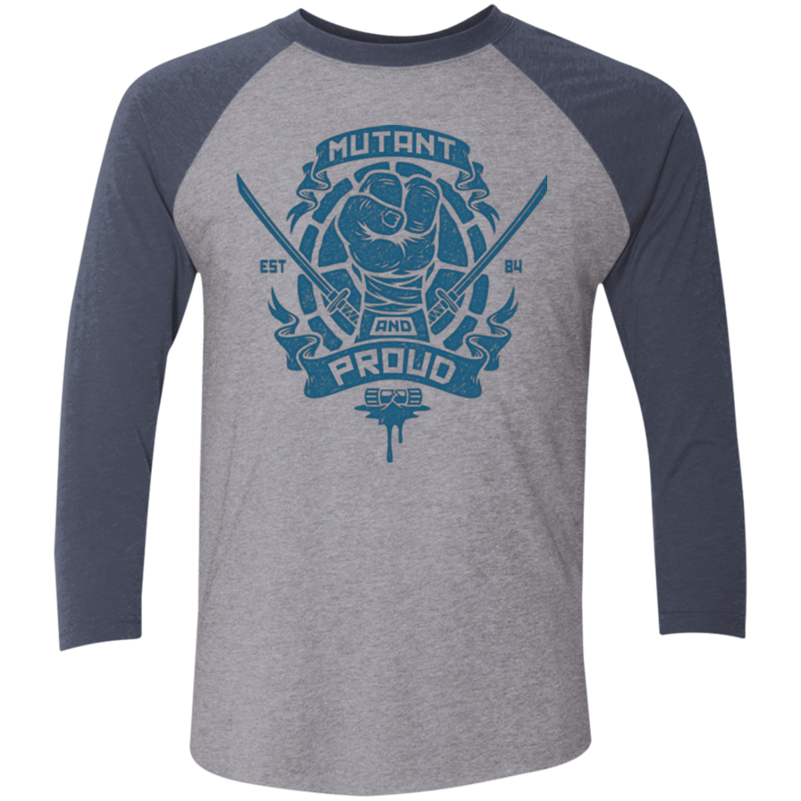 T-Shirts Premium Heather/ Vintage Navy / X-Small Mutant and Proud Leo Triblend 3/4 Sleeve