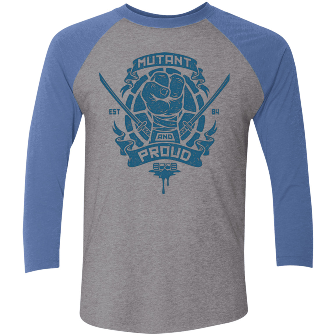 T-Shirts Premium Heather/ Vintage Royal / X-Small Mutant and Proud Leo Triblend 3/4 Sleeve