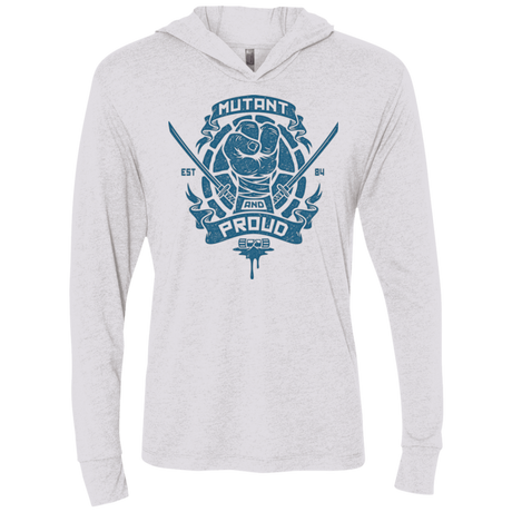 T-Shirts Heather White / X-Small Mutant and Proud Leo Triblend Long Sleeve Hoodie Tee