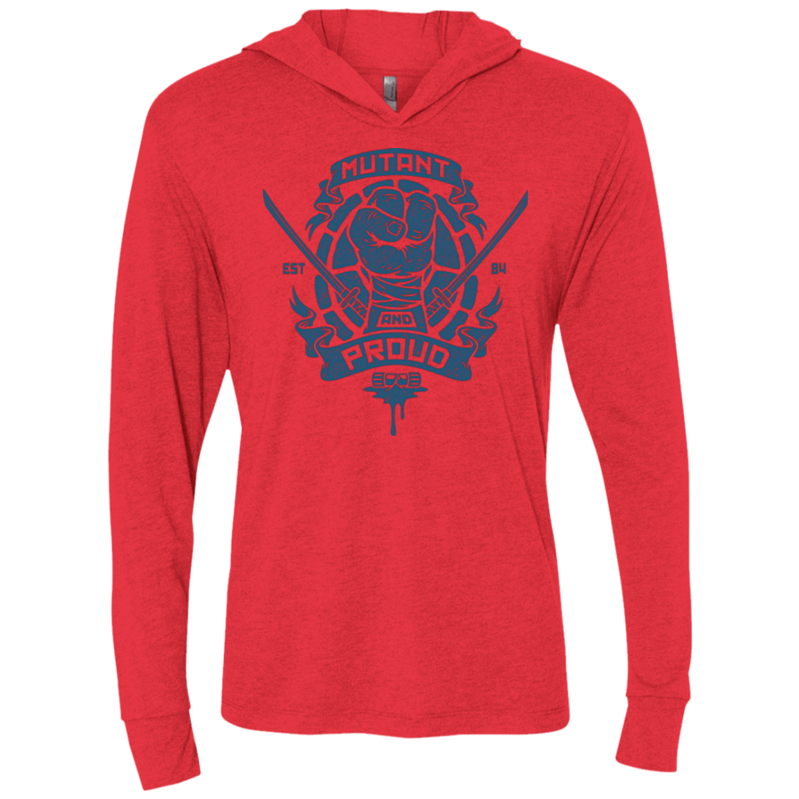 T-Shirts Vintage Red / X-Small Mutant and Proud Leo Triblend Long Sleeve Hoodie Tee