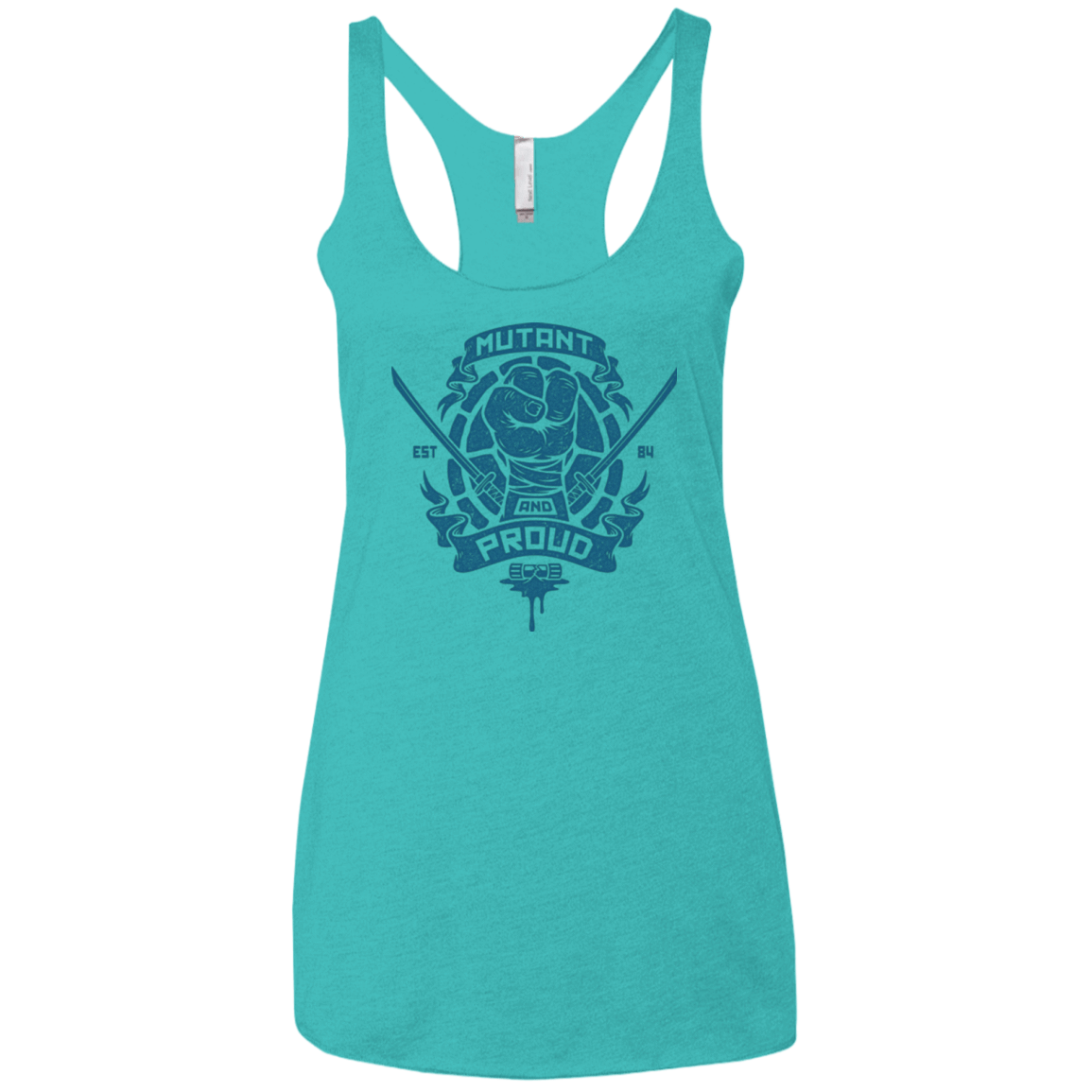 T-Shirts Tahiti Blue / X-Small Mutant and Proud Leo Women's Triblend Racerback Tank