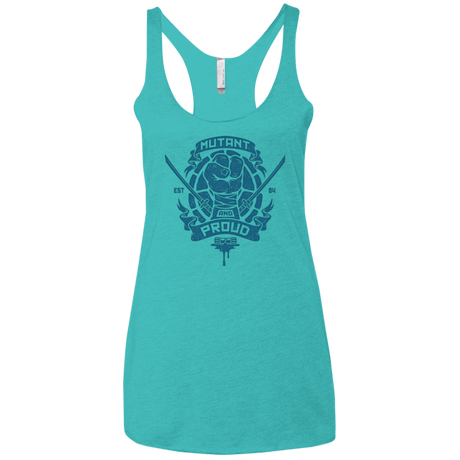 T-Shirts Tahiti Blue / X-Small Mutant and Proud Leo Women's Triblend Racerback Tank