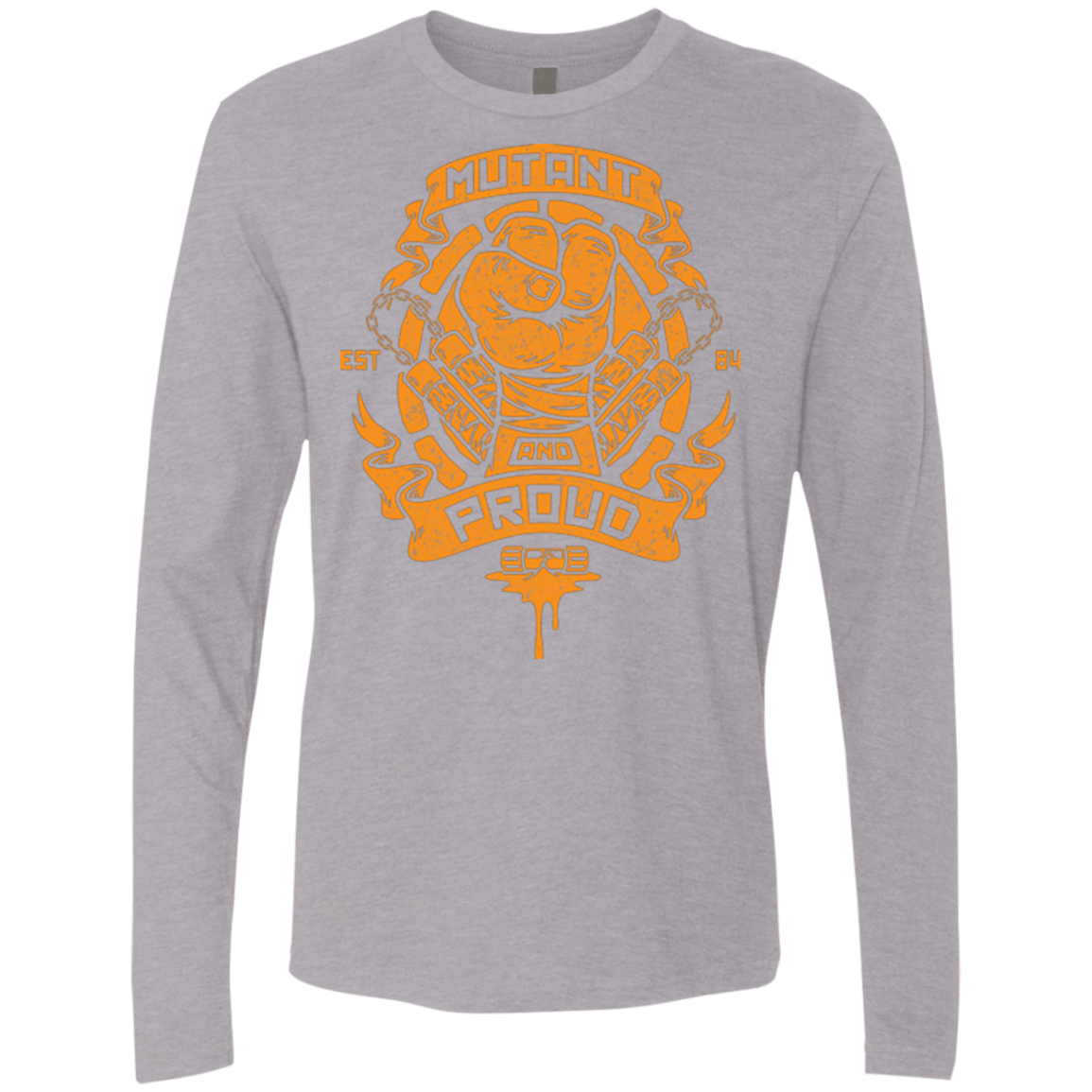T-Shirts Heather Grey / Small Mutant and Proud Mikey Men's Premium Long Sleeve