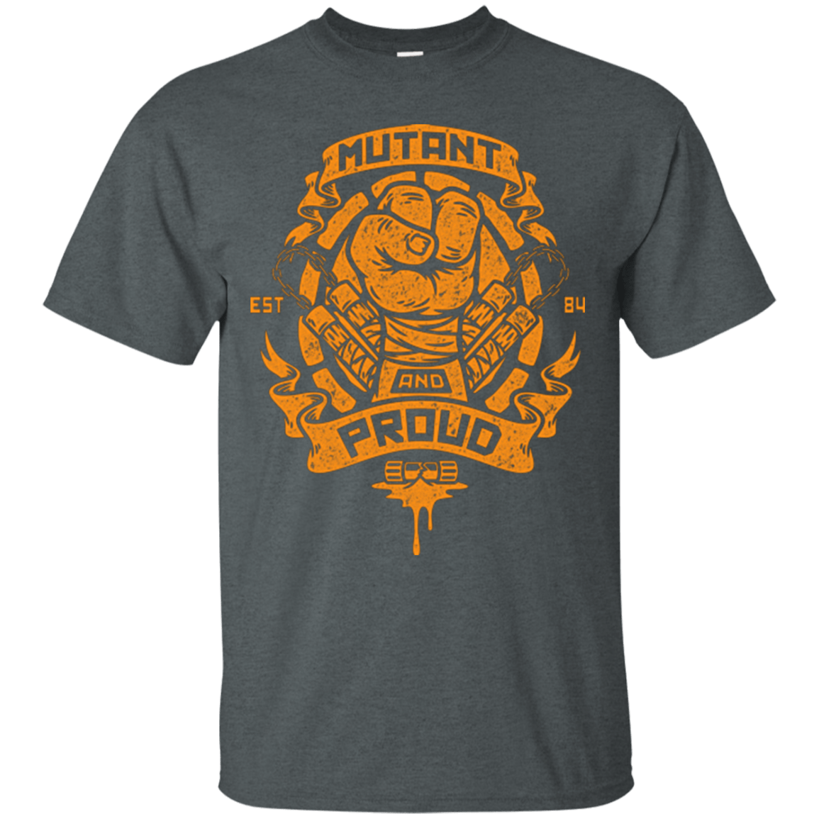 T-Shirts Dark Heather / Small Mutant and Proud Mikey T-Shirt