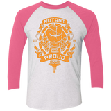 T-Shirts Heather White/Vintage Pink / X-Small Mutant and Proud Mikey Triblend 3/4 Sleeve