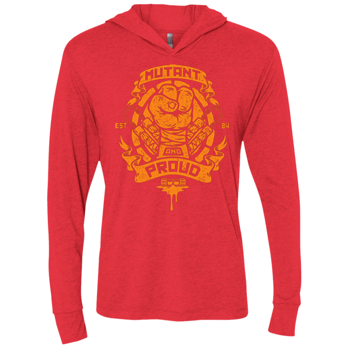 T-Shirts Vintage Red / X-Small Mutant and Proud Mikey Triblend Long Sleeve Hoodie Tee