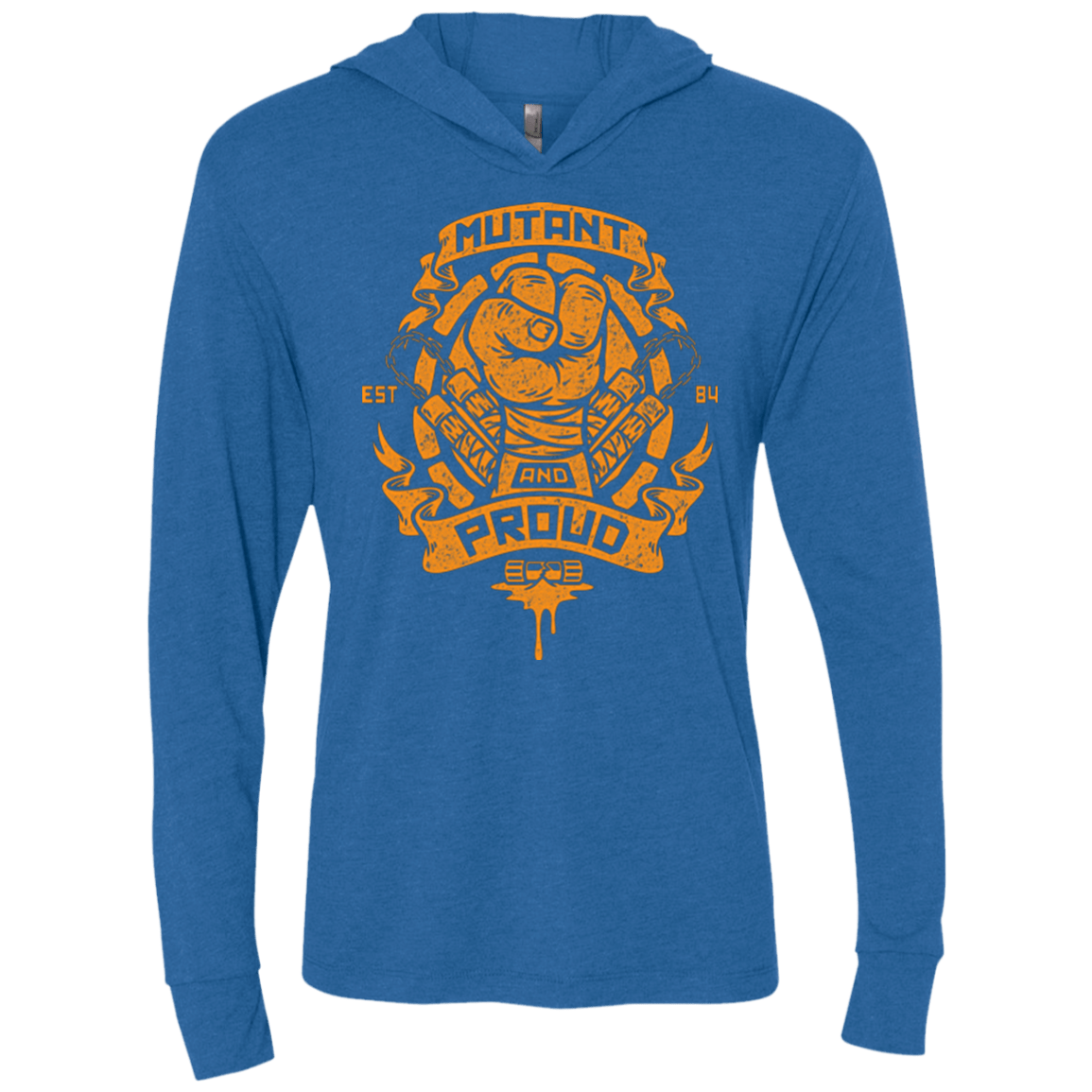 T-Shirts Vintage Royal / X-Small Mutant and Proud Mikey Triblend Long Sleeve Hoodie Tee