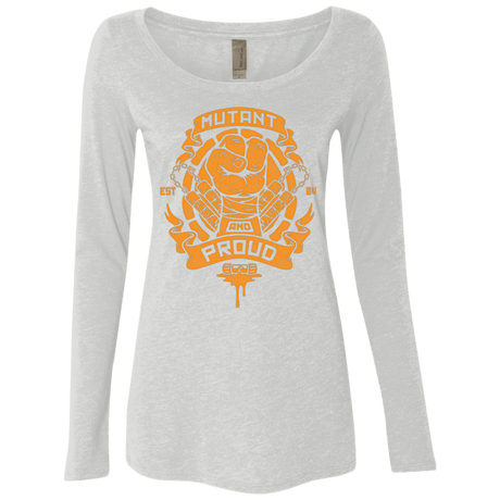 T-Shirts Heather White / Small Mutant and Proud Mikey Women's Triblend Long Sleeve Shirt