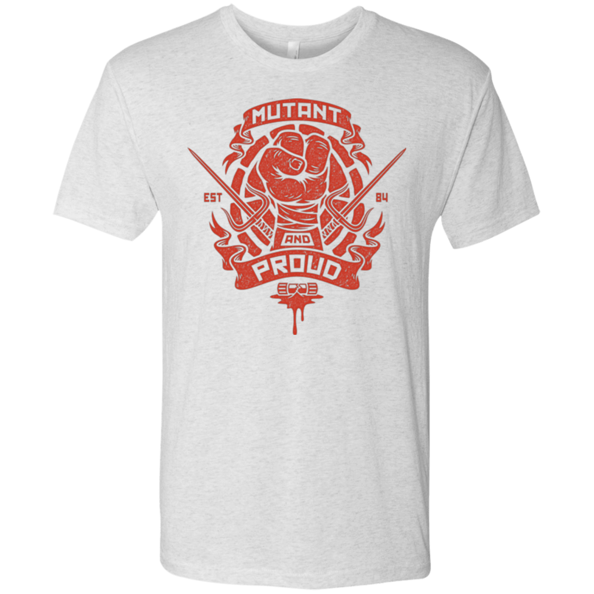 T-Shirts Heather White / Small Mutant and Proud Raph Men's Triblend T-Shirt