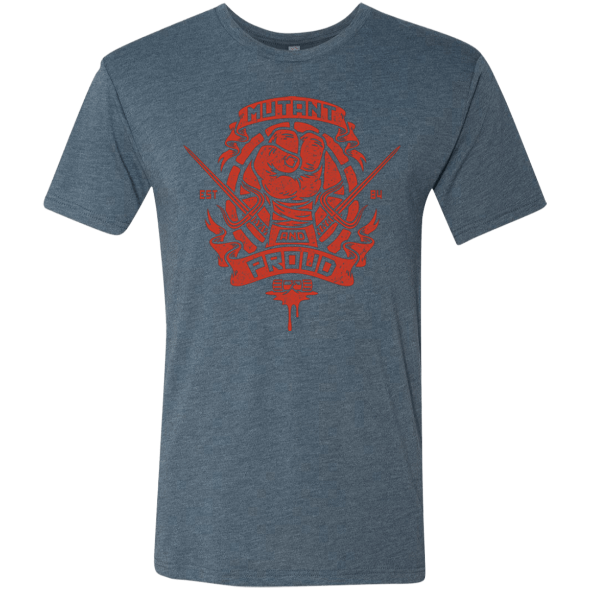 T-Shirts Indigo / Small Mutant and Proud Raph Men's Triblend T-Shirt