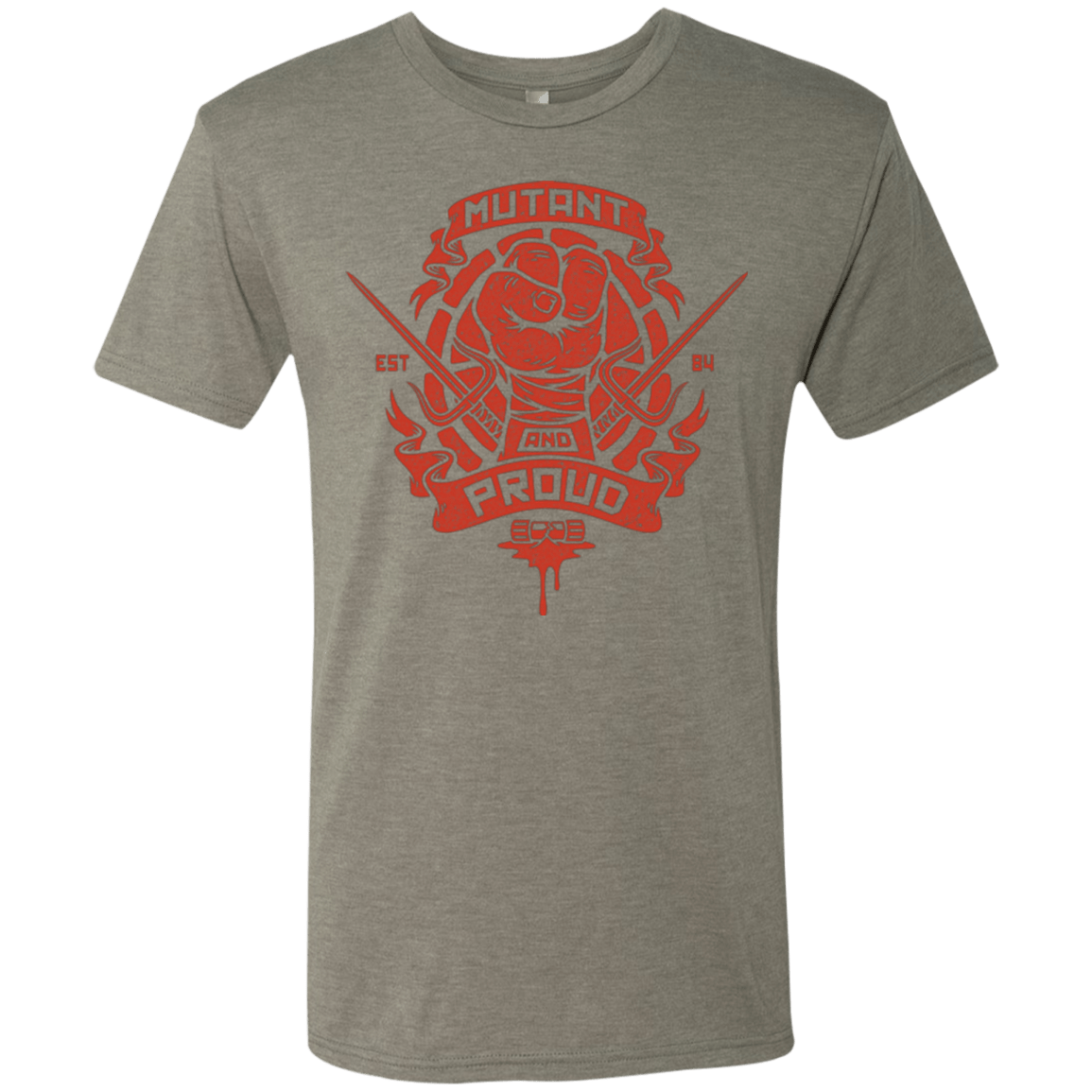 T-Shirts Venetian Grey / Small Mutant and Proud Raph Men's Triblend T-Shirt