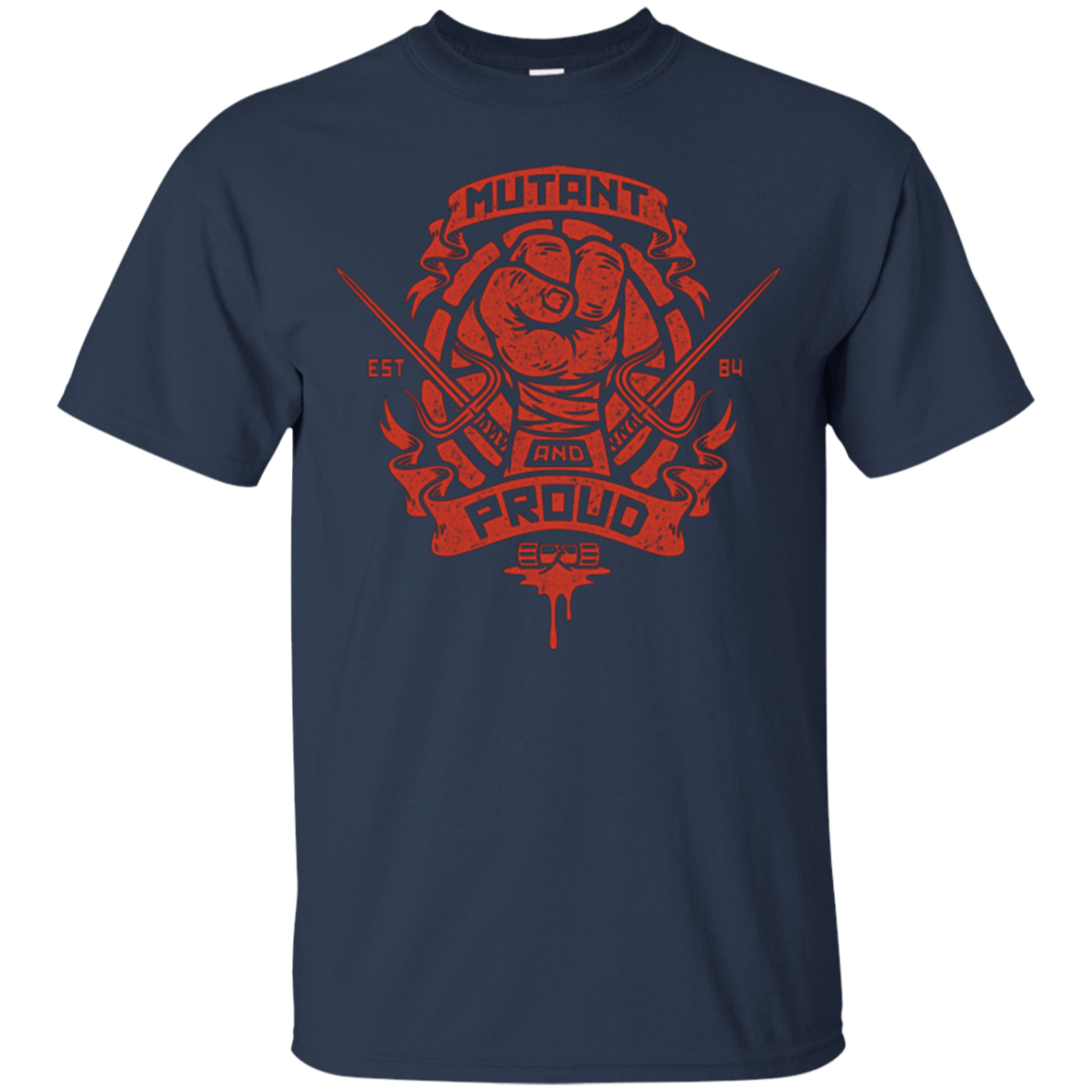 T-Shirts Navy / Small Mutant and Proud Raph T-Shirt