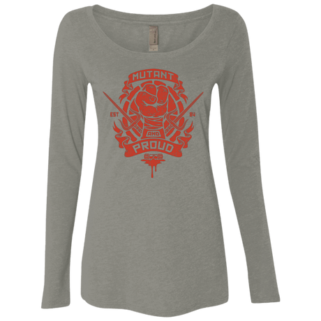 T-Shirts Venetian Grey / Small Mutant and Proud Raph Women's Triblend Long Sleeve Shirt