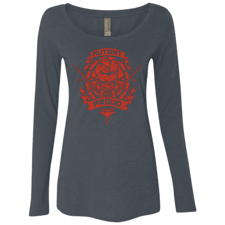 T-Shirts Vintage Navy / Small Mutant and Proud Raph Women's Triblend Long Sleeve Shirt