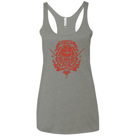 T-Shirts Venetian Grey / X-Small Mutant and Proud Raph Women's Triblend Racerback Tank
