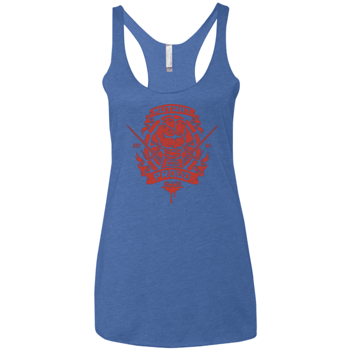 T-Shirts Vintage Royal / X-Small Mutant and Proud Raph Women's Triblend Racerback Tank
