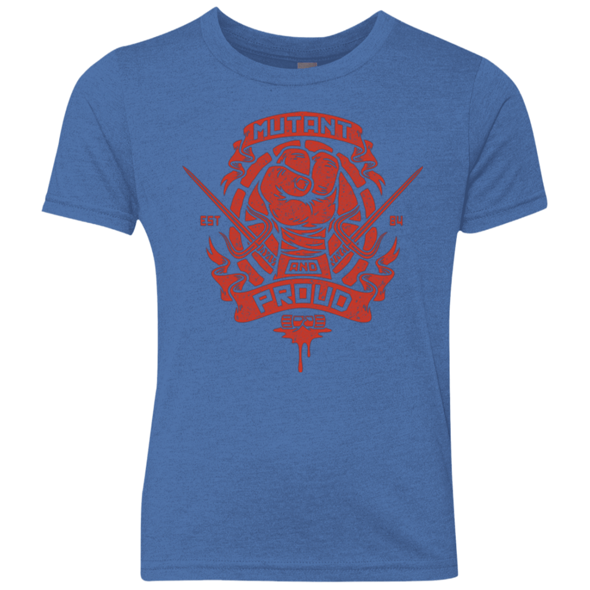 T-Shirts Vintage Royal / YXS Mutant and Proud Raph Youth Triblend T-Shirt