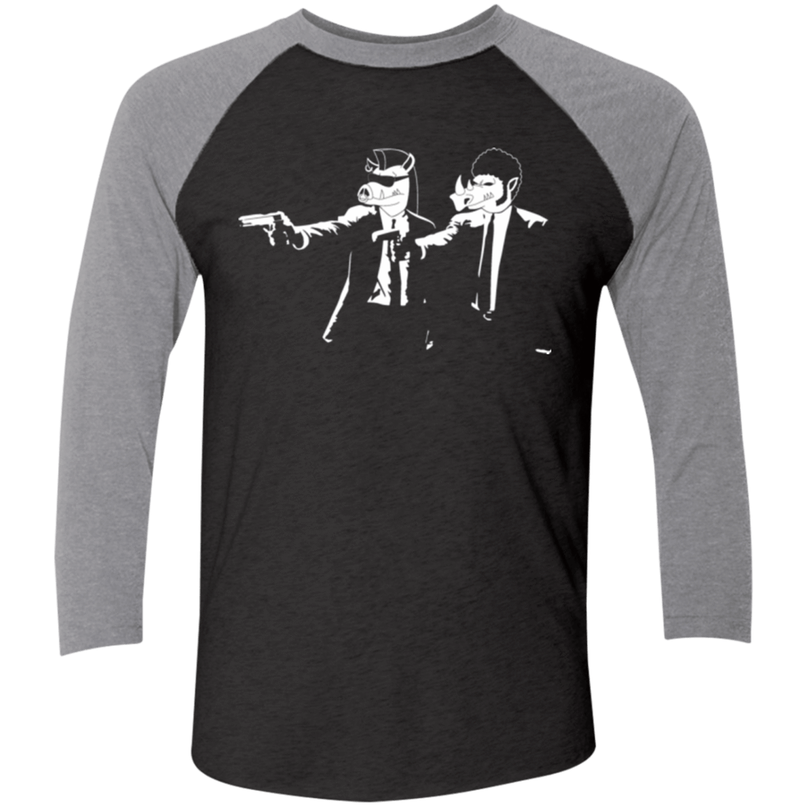 T-Shirts Vintage Black/Premium Heather / X-Small Mutant fiction Men's Triblend 3/4 Sleeve