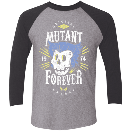 T-Shirts Premium Heather/ Vintage Black / X-Small Mutant Forever Men's Triblend 3/4 Sleeve