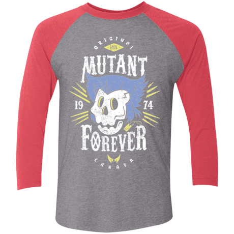 T-Shirts Premium Heather/ Vintage Red / X-Small Mutant Forever Men's Triblend 3/4 Sleeve