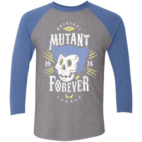T-Shirts Premium Heather/ Vintage Royal / X-Small Mutant Forever Men's Triblend 3/4 Sleeve