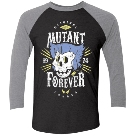 T-Shirts Vintage Black/Premium Heather / X-Small Mutant Forever Men's Triblend 3/4 Sleeve