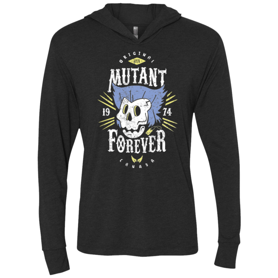 T-Shirts Vintage Black / X-Small Mutant Forever Triblend Long Sleeve Hoodie Tee