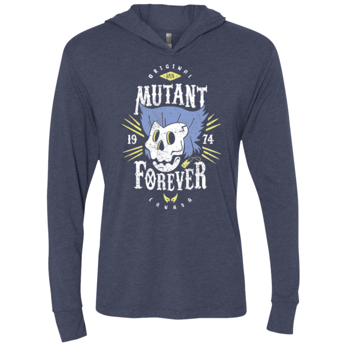 T-Shirts Vintage Navy / X-Small Mutant Forever Triblend Long Sleeve Hoodie Tee