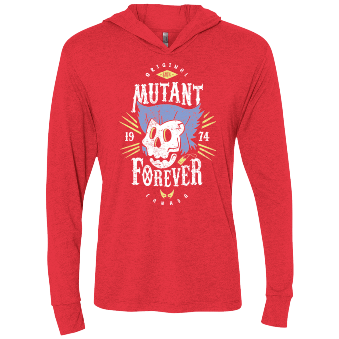 T-Shirts Vintage Red / X-Small Mutant Forever Triblend Long Sleeve Hoodie Tee