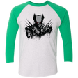 T-Shirts Heather White/Envy / X-Small Mutant Rage  X Men's Triblend 3/4 Sleeve