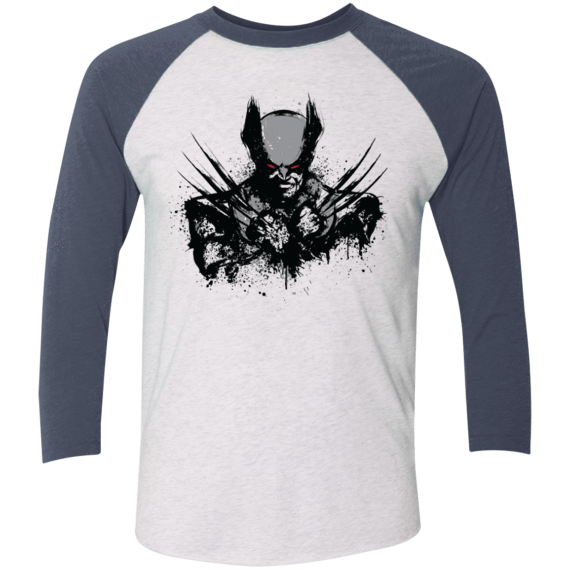 T-Shirts Heather White/Indigo / X-Small Mutant Rage  X Men's Triblend 3/4 Sleeve