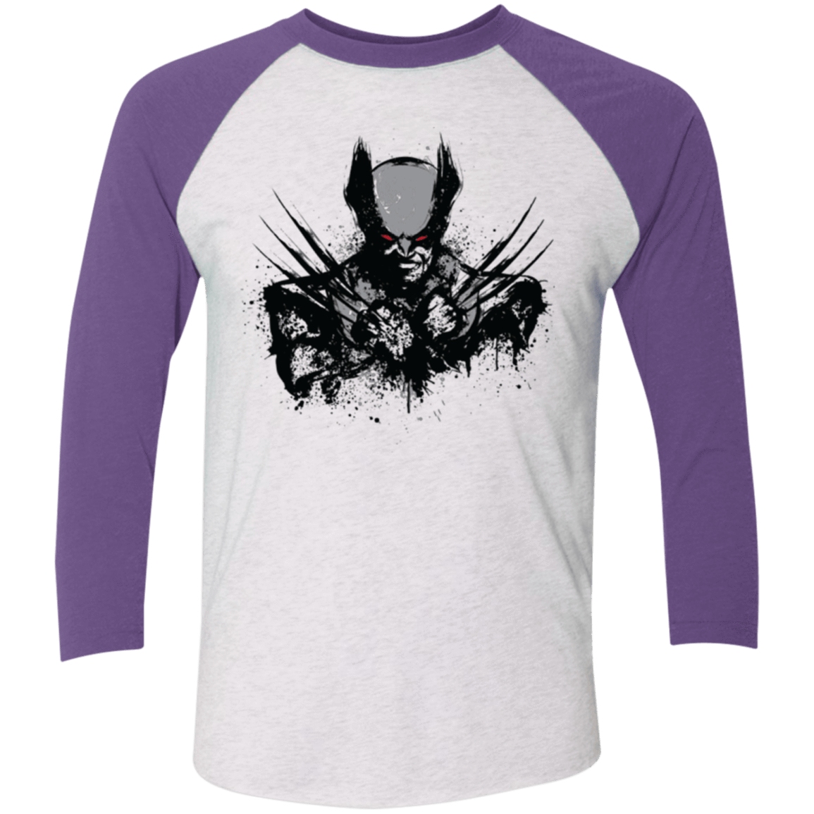 T-Shirts Heather White/Purple Rush / X-Small Mutant Rage  X Men's Triblend 3/4 Sleeve