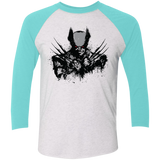 T-Shirts Heather White/Tahiti Blue / X-Small Mutant Rage  X Men's Triblend 3/4 Sleeve