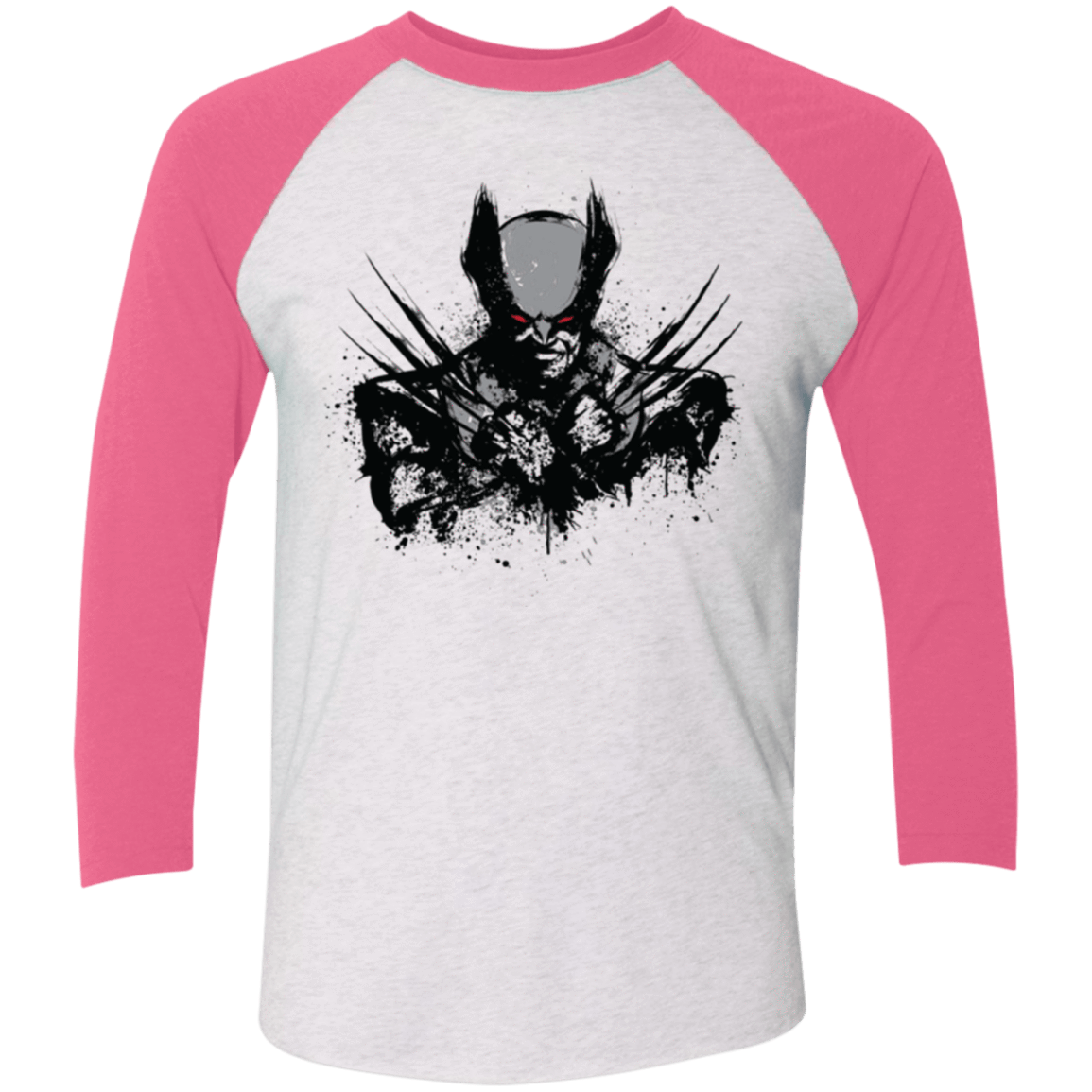 T-Shirts Heather White/Vintage Pink / X-Small Mutant Rage  X Men's Triblend 3/4 Sleeve