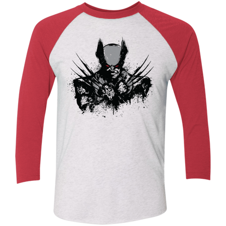 T-Shirts Heather White/Vintage Red / X-Small Mutant Rage  X Men's Triblend 3/4 Sleeve