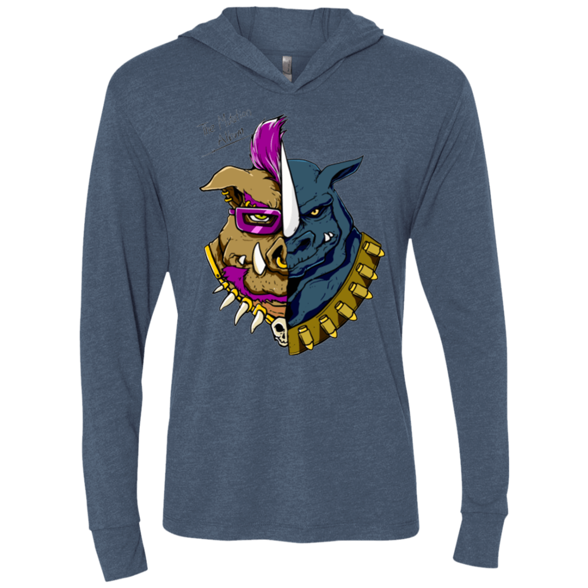 T-Shirts Indigo / X-Small Mutation Album Triblend Long Sleeve Hoodie Tee