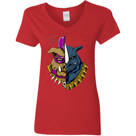 T-Shirts Red / S Mutation album Women's V-Neck T-Shirt