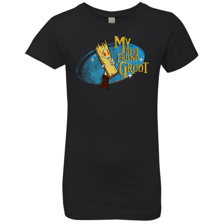 T-Shirts Black / YXS My Best Friend Groot Girls Premium T-Shirt