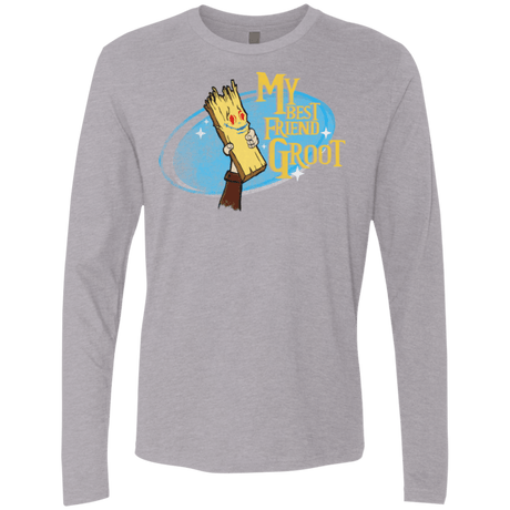T-Shirts Heather Grey / Small My Best Friend Groot Men's Premium Long Sleeve