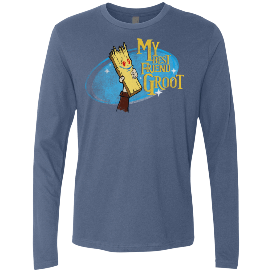 T-Shirts Indigo / Small My Best Friend Groot Men's Premium Long Sleeve