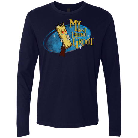 T-Shirts Midnight Navy / Small My Best Friend Groot Men's Premium Long Sleeve