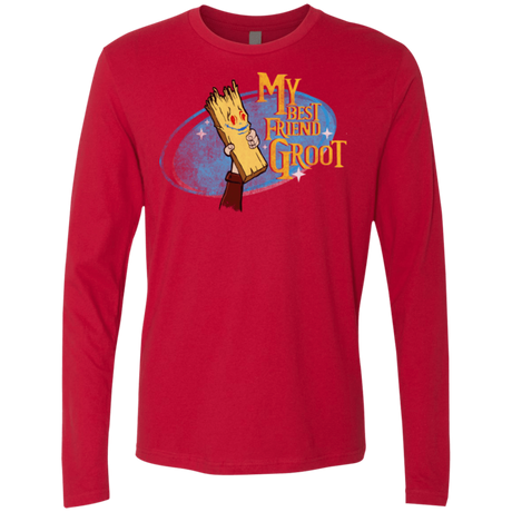 T-Shirts Red / Small My Best Friend Groot Men's Premium Long Sleeve